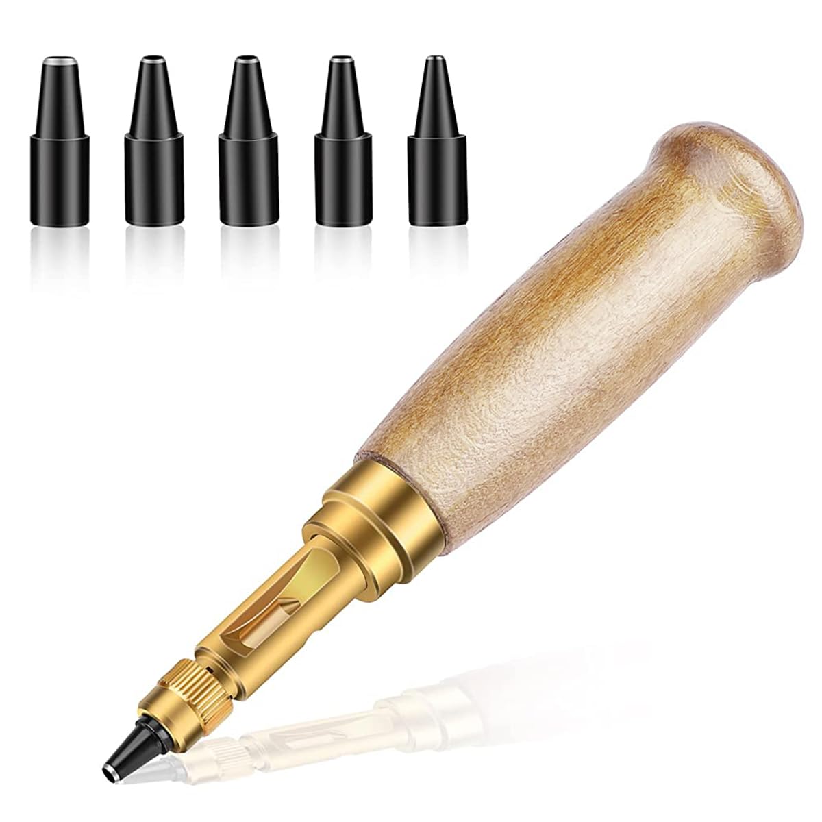 HASTHIP Adjustable Screw Hole Punch, Leather Hole Punch Tool with 6 Punch Bits Size 1.5mm/2mm/2.5mm/3mm/3.5mm/4mm, Paper Hole Punch, Craft Puncher, Fabric Punch Set for DIY Leather Craft, Cloth Craft HASTHIP Adjustable Screw Hole Punch, Leather Hole Punch Tool with 6 Punch Bits Size 1.5mm/2mm/2.5mm/3mm/3.5mm/4mm, Paper Hole Punch, Craft Puncher, Fabric Punch Set for DIY Leather Craft, Cloth Craft